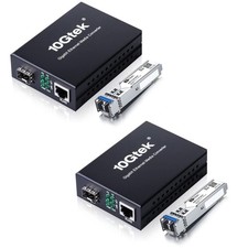 A Pair of Gigabit Single Mode LC Fiber Media Converter, with 2 Pcs SFP LX Module picture