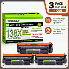 3 Pack 138X W1380X Black Laser Printer Toner for HP 3001dw 3001fdw MFP 3101fdw picture