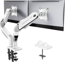 HUANUO Dual Monitor Stand - Full Adjustable Desk 13-32 Inch, White picture