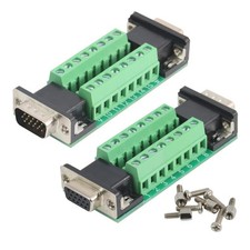 2PCS DB15 VGA Male Female Connector Breakout Board, Solderless RS232 D-SUB Adapt picture