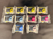 Epson 99 Ink Cartridges Lot of 10 T0992, T0993, T0994, T0995 & T0996 OEM Sealed picture