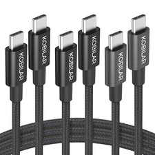 USB C to C Cable,60W 3A Fast Charging C 3pack-3.3+5+6.6ft, Black  picture