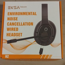 EKSA Telecom H2 ENC Noise Cancellation Wired USB-C Boom Mic Headset Black picture