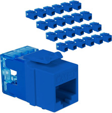 CAT5e Keystone Jack with Slim Profile 180 Degree Punch Down, RJ45 UL Listed 25PK picture