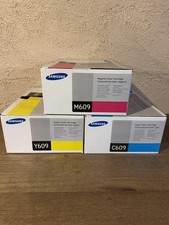 Set of (3) Sealed Genuine Samsung Y609 C609 M609 Toner Cartridge - One Open picture