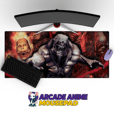 Arcade Anime DOOM 3 Hell Knight Gaming Mousepad | Retro FPS Survival Horror Desk picture