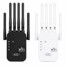 WiFi Range Extender 1200Mbps Dual Band Signal Booster Repeater 2.4G/5G Black picture