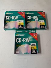 3x Memorex CD-RW 700MB 80 Minute 4x Multi Rewritable Discs 5-Pack Slim Jewel picture