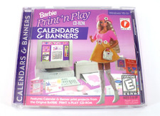 BARBIE CALENDARS & BANNERS Print N Play CD ROM Mattel Media 1996 Windows 3.1/95 picture