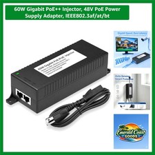 All-in-One 60W PoE Injector - Universal Compatibility with PTZ Cameras & More picture