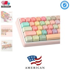 PBT Keycaps 126 Keys MOA Profile Cute Keycap Dye-Sublimation Rainbow Candy Ke... picture