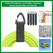 Durable 16-Inch Extension Cord Organizer with Carabiner – Perfect for Garage Use picture