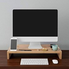 Wooden Bamboo Monitor Stand Laptop Desk 23 x 12 In 3.5 Inches High Raiser picture