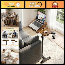 Adjustable Height Rolling Laptop Stand with Wheels - Portable Overbed Table, Mob picture