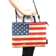 NWT-Montana West American USA Flag Waterproof Laptop Sleeve Messenger Bag  13” picture