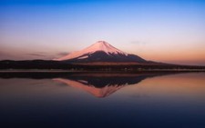 Landscape mount fuji lake volcano sunset snowy peak Custom Gaming Mat Desk picture