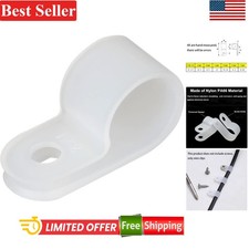 Cable Clamp Fastener 1/2 Inch R-Type White Nylon 200pcs picture