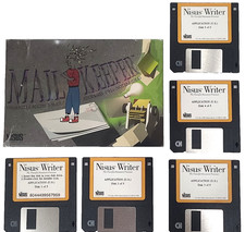 Vtg 80s Nisus Writer Mail Keeper for Mac OS Computer Floppy Disc Set of 4 Minty picture