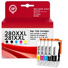 PGI-280XXL CLI-281XXL  5-Pack Ink Compatible for Pixma TS6100 TS6120 TS6200 picture