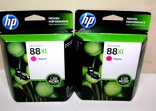 Qty 2 Genuine HP 88XL Magenta Ink Cartridges Exp 2022 Factory Sealed High Yield picture