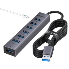 USB Hub 8 Port, 7 USB 3.0 Data Ports + USB 5V/3A Power Port, 47 Inch/120CM Lo... picture