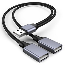 USBA Y Splitter 1 in 2 Out, USB to 2 Female Cable for PC, , Laptop, MacBook, ... picture