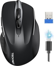 TeckNet TK-MS009 Wireless Rechargeable Mouse Black USB Receiver picture