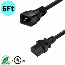 6ft 12AWG IEC320 C20 to C21 20A 250V Heavy-Duty Power Extension Cord,UL LISTED picture