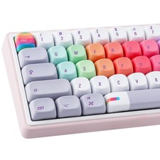 131 Keys Gray Rainbow Candy Custom Keycaps MOA Profile PBT Dye Sub Set picture
