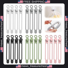 Silicone Cable Ties 20 Pack Adjustable Reusable Cord Organizers for Home Office picture