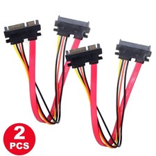 SATA 7+15 Pin Male to Female Extender Cable, HDD Data Power Combo-2PCS picture