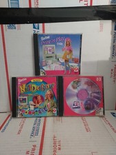 Lot Of 3 Barbie Print n Play, Talk With Me, Nail Designer PC CD-rom Used - #163 picture