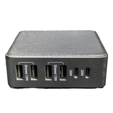 heyday 6-Port Charging Hub Vertical (2 USB-C & 4 USB-A) - Black Saffiano picture
