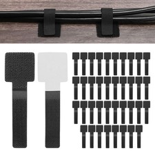 40-Pack Cable Clips, Enhanced Self-Adhesive Cord Straps Organizers [Black] picture