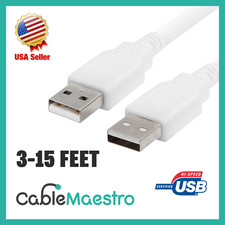 HIGH SPEED USB 2.0 Cable Printer Hard Drive Cord Type A Male to A Male 3-15FT picture