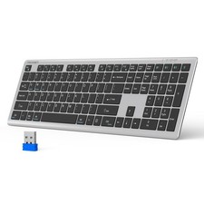 TECKNET Bluetooth Keyboard Rechargeable 4-Device Free Switching 2.4G+BT Ultra Sl picture