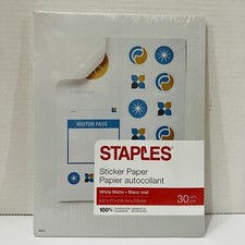 Staples Matte White Sticker Paper 8.5 X 11 (30 Sheets) 60069718 picture