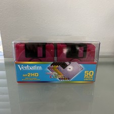 Verbatim DataLife Colors 50 Pack Disks in Storage Case MF 2HD IBM Formatted NEW  picture