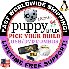 PUPPY LINUX OS LATEST 64BIT USB/DVD, MAC/PC, DEBIAN UBUNTU SLACKWARE VOID BASE picture