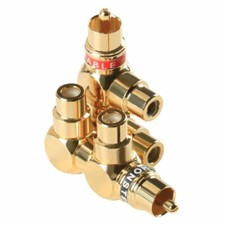 RCA Splitter Y Adaptor 1 Male Plug to 2 Female Socket Video Audio Connector Plug picture