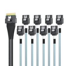 SlimSAS 8i to 8xSATA Cable, SFF-8654 Host to 8 SATA Drives, SAS 3.0 Compatible, picture
