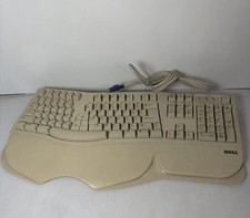 Dell SK-6000 E Vintage Ergonomic PS/2 Computer Keyboard 6 Pin Connector CL picture