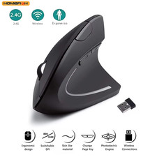 HOMEFISH Vertical Ergonomic Mouse Wireless 2.4GHz Optical 6 Buttons 800-1600 DPI picture