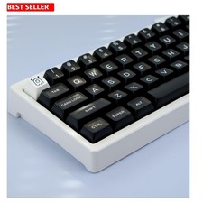 Keycaps Set 142 Keys PBT Doubleshot SA Profile Black Translucent White Keyboard picture