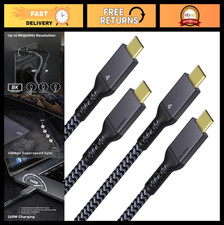 2 Pack 6.6Ft Thunderbolt 4 Cable - 240W Fast Charging, 40Gbps Data Sync, 8K Disp picture