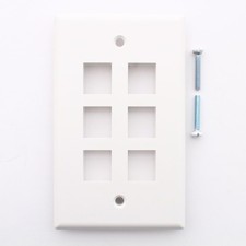Leviton White Flush Mount Quickport 6-Port Wallplate Covers Housing 40806-W picture