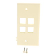 Leviton 40814-BA Almond 1-Gang Quickport 4-Port Sectional Nylon Wallplate Cover picture