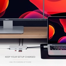 SILVER - SATECHI USB TYPE-C DUAL MULTIMEDIA ADAPTER picture