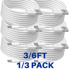 1/3Pcs USB Fast Charger Cable For iPhone 14 13 12 11 XR iPad Charging Cord 3/6FT picture