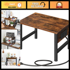Desktop Printer Stand with Charging Station, Under Desk Cart & Storage Hook for picture